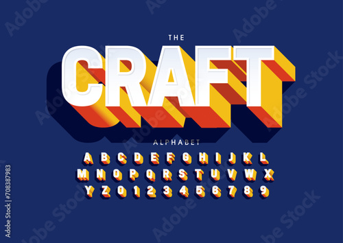 Vector of stylized modern font and alphabet