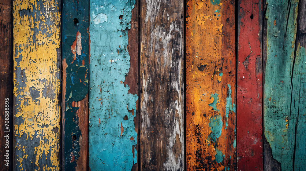 Colorful wood background.