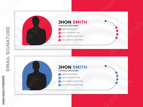 Modern and Minimalist email signature layout or email footer and personal social media cover  Vector