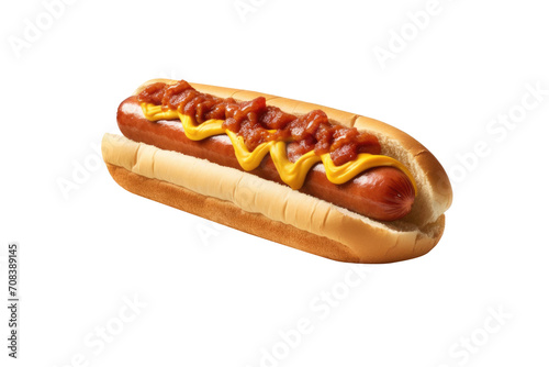 American sandwich sausage isolated on transparent background