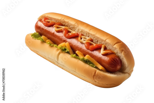 American sandwich sausage isolated on transparent background