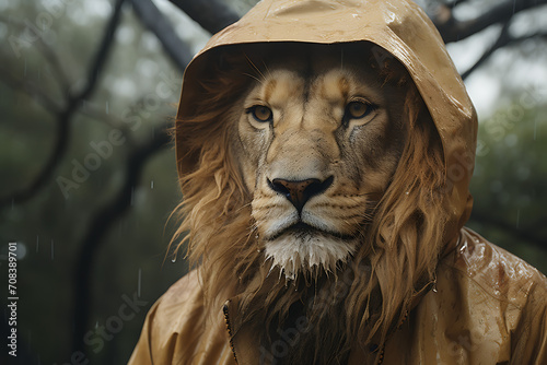 Majestic Raincoat Lion