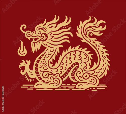 Chinese Dragon New Year vector graphic asset © AriaMuhammads