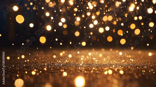 Golden light particles wallpaper, background with bokeh, golden sparkle burst energy sparkle glitter background design