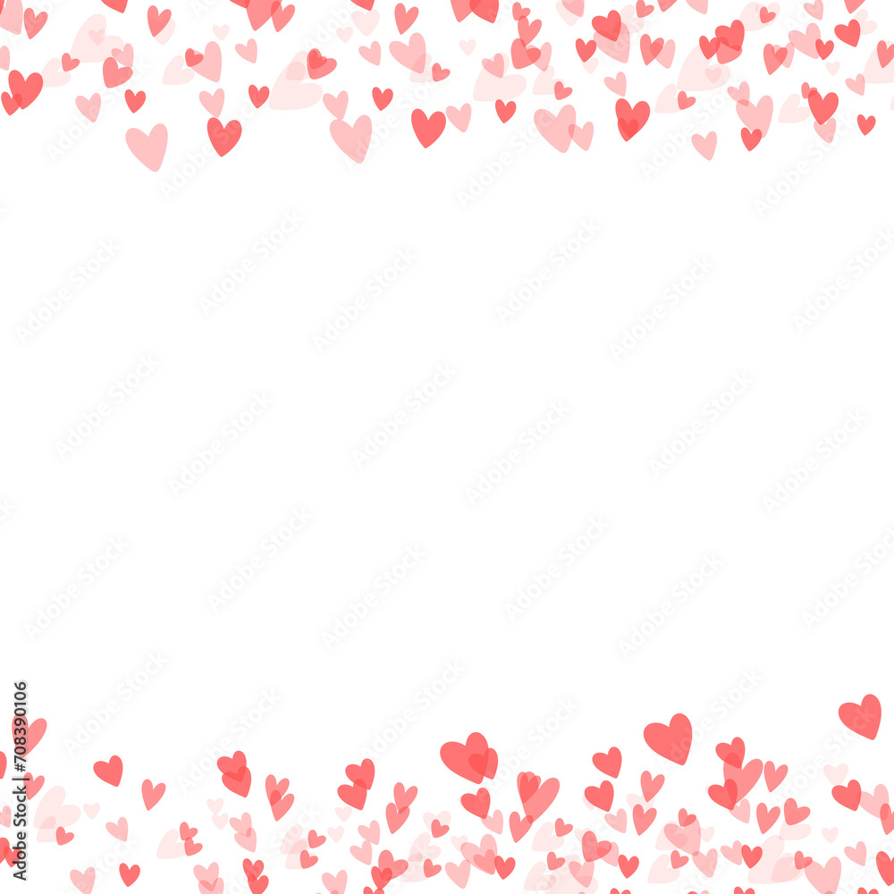 red hearts valentine day border cute frame banner
