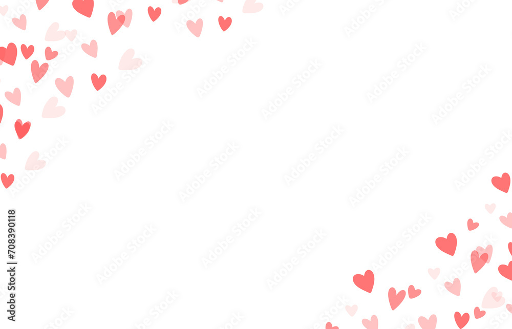 red hearts valentine day border cute frame

