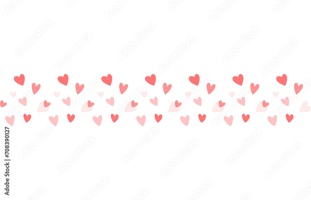 red hearts valentine day border cute frame
