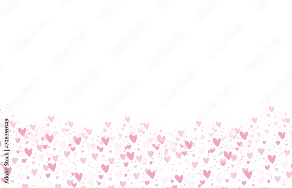pink hearts valentine day border cute frame banner
