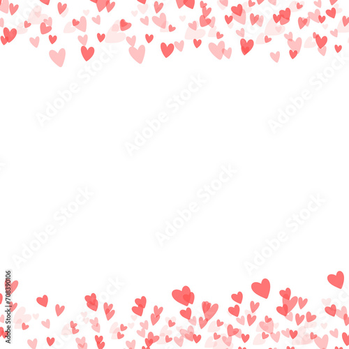 red hearts valentine day border cute frame banner 