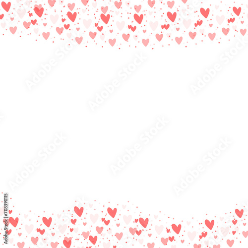 red hearts valentine day border cute frame banner 