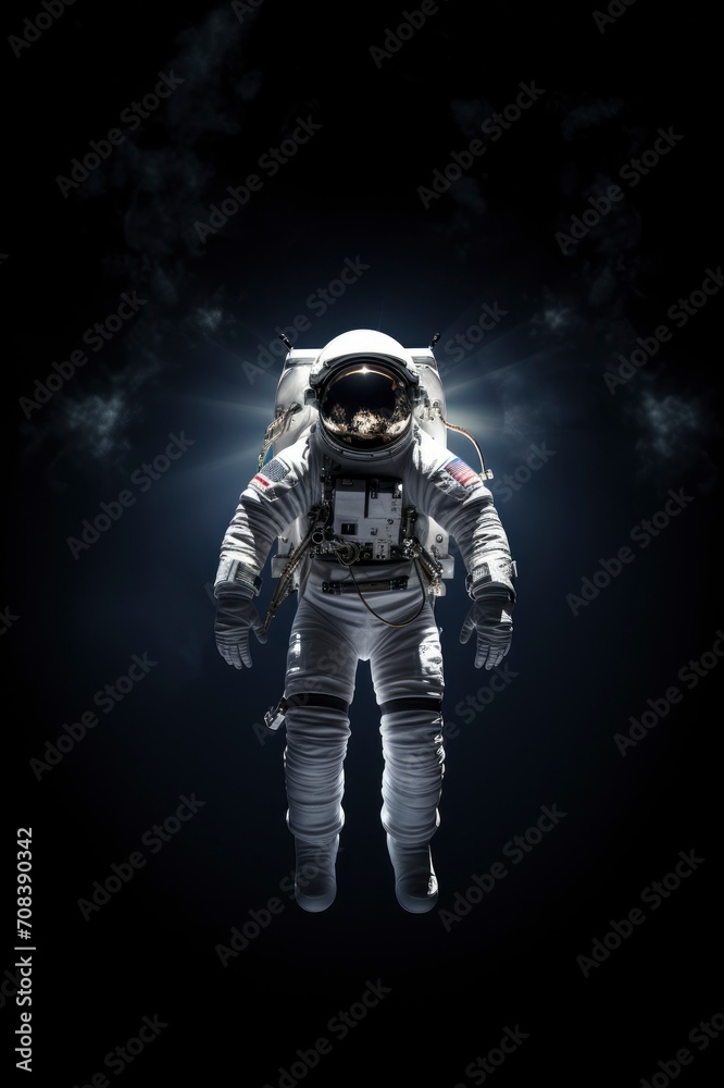 Fototapeta premium An Astronaut at spacewalk, Generative ai