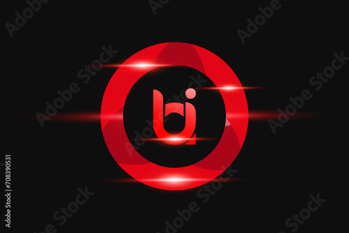 BI Red logo Design. Vector logo design for business.