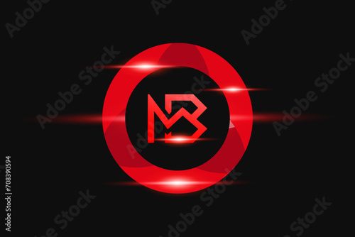 BM Red logo Design. Vector logo design for business. photo