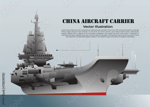 China Aircraft Carrier Illustrations Vector