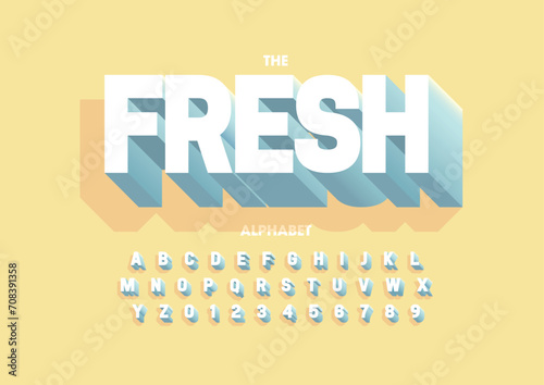 Vector of stylized modern font and alphabet