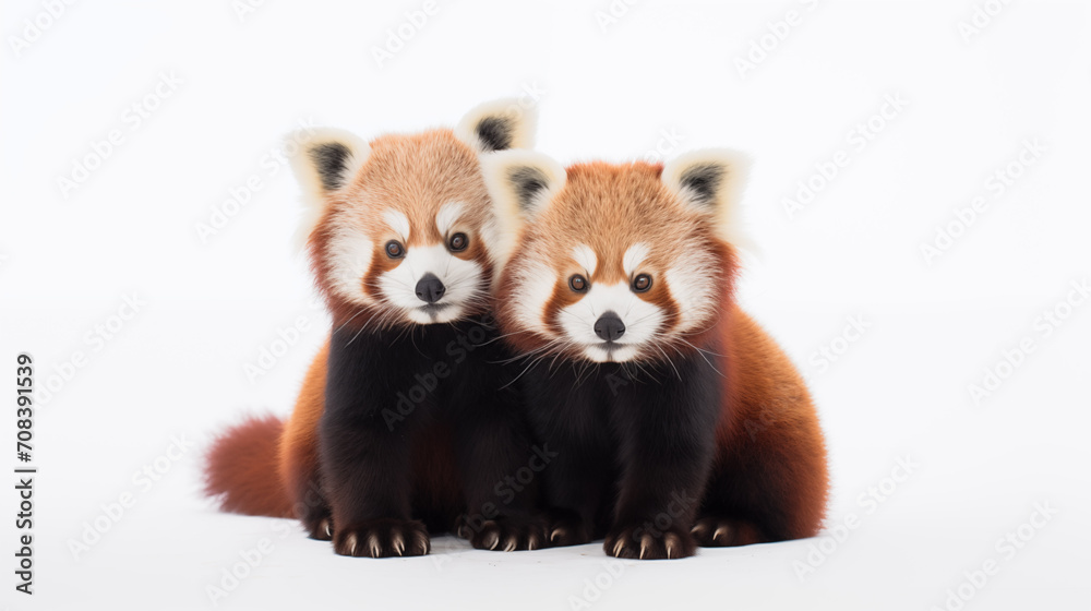 Friendly red panda brothers