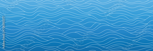 Ripples and water waves, sea surface, vector natural background, banner