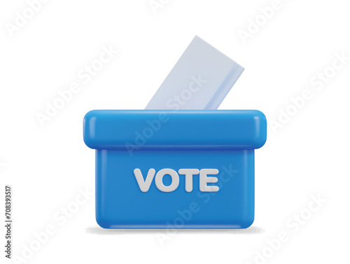 ballot box voting concept 3d vector icon illustration