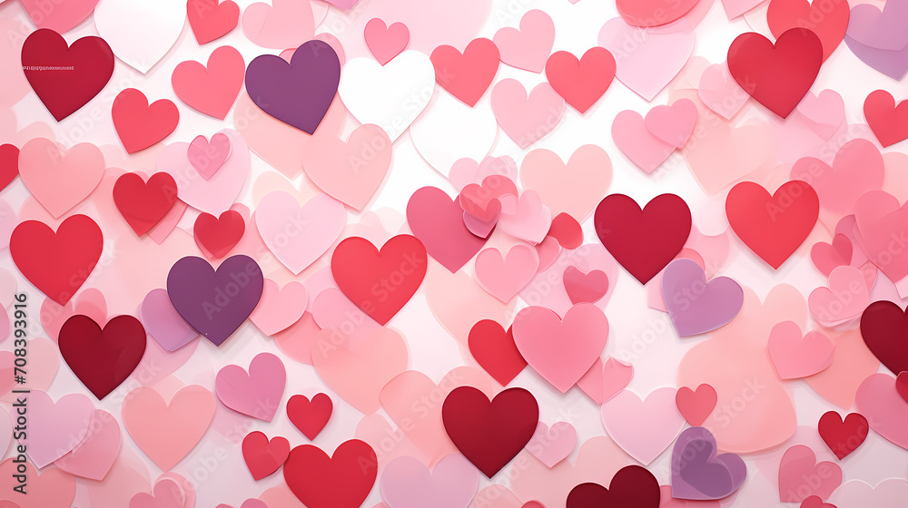 Vibrant Valentine's Day background with red hearts