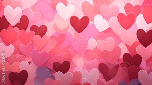 Vibrant Valentine's Day background with red hearts
