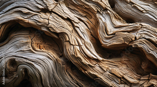 Intricate patterns of driftwood. photo