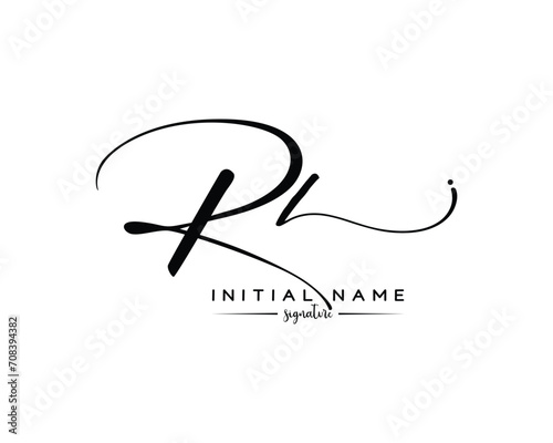 RL R L initial letter handwriting and signature logo