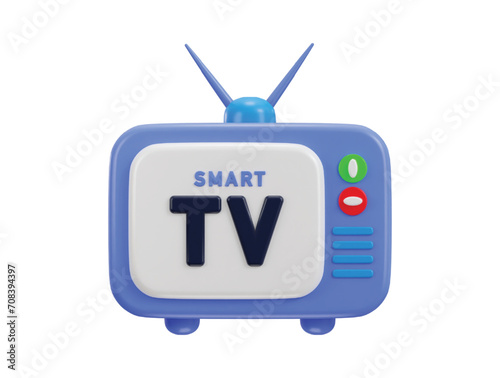 3d retro smart television icon vector illustration