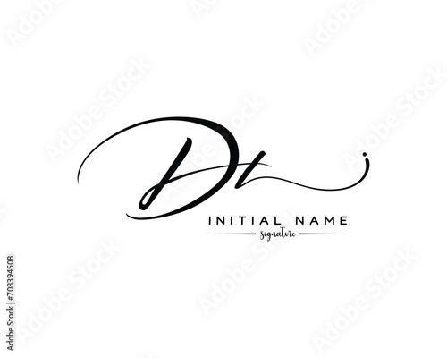 DL D L initial letter handwriting and signature logo