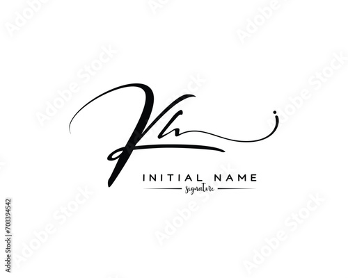 KH K H initial letter handwriting and signature logo
