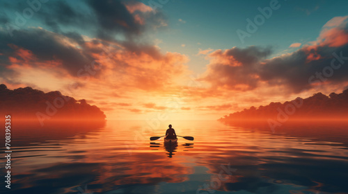Peaceful sunrise on the water © khan