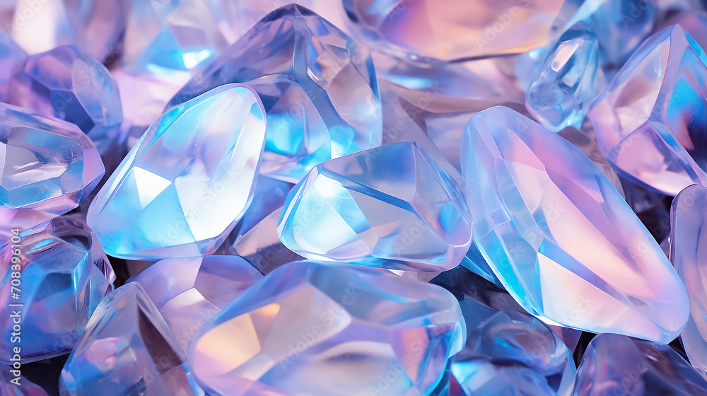 Background of blue and pink crystals.