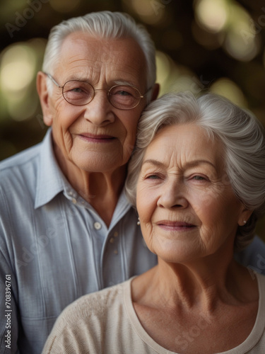 An elderly couple who have been together happily all their lives.