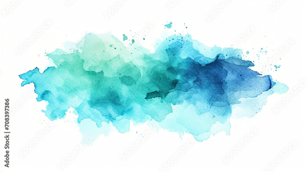 青緑の抽象的な水彩画GenerativeAI