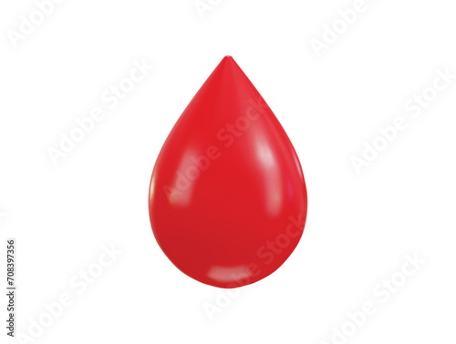 blood drop icon 3d rendering vector illustration