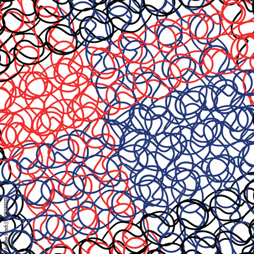 Colored ring masses form a background