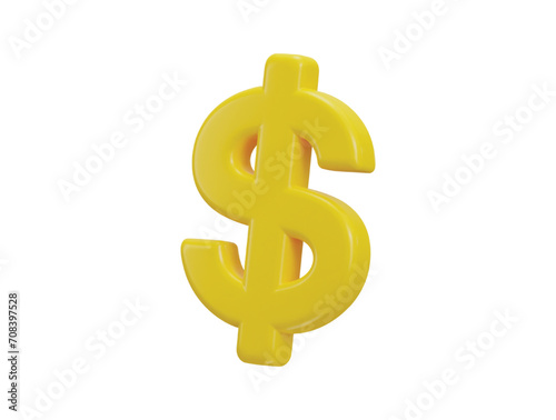 dollar icon 3d rendering vector illustration