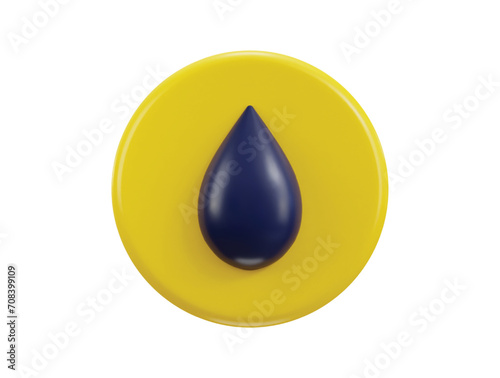 oil drop symbol of liquid oil 3d rendering vector icon illustration