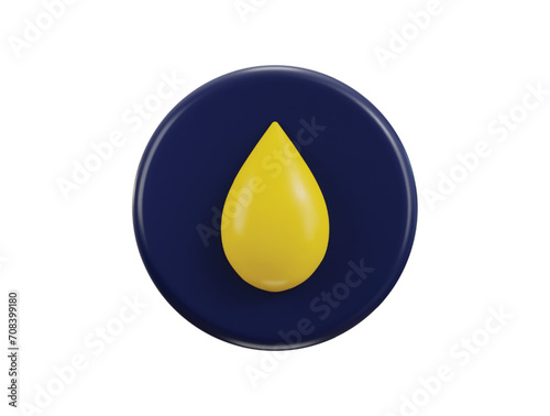 oil drop symbol of liquid oil 3d rendering vector icon illustration