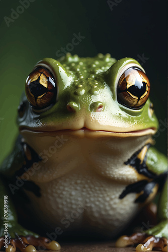illustration of a green frog portrait