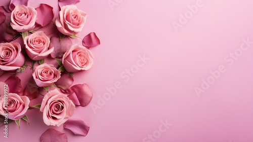 Romantic Valentine s Day Celebration with Pink Peony Roses on Pastel Pink Background - Love and Elegance in Bloom for Special Occasions and Weddings