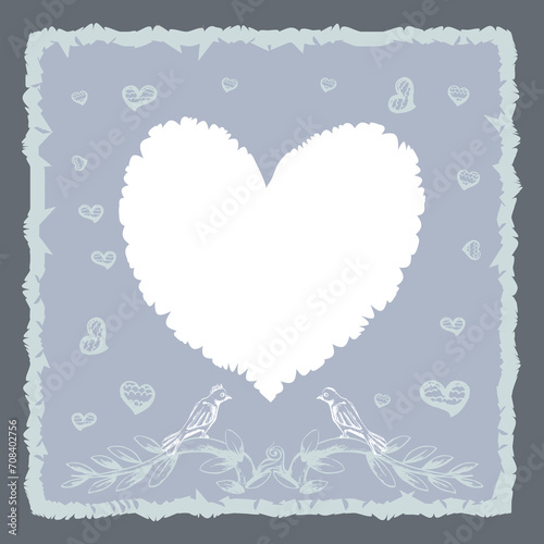 White love icon on ornamental blue background vector illustration © djapart