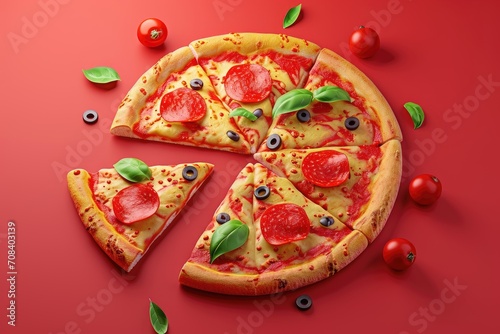 3D model round pizza