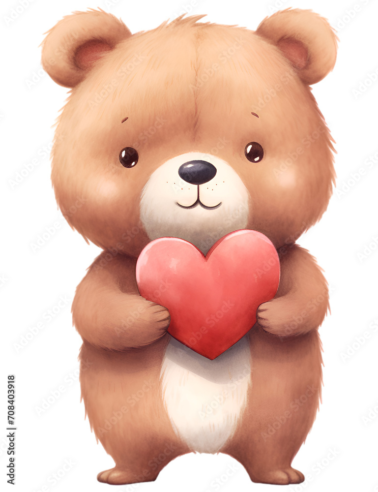 Fototapeta premium teddy bear with heart
