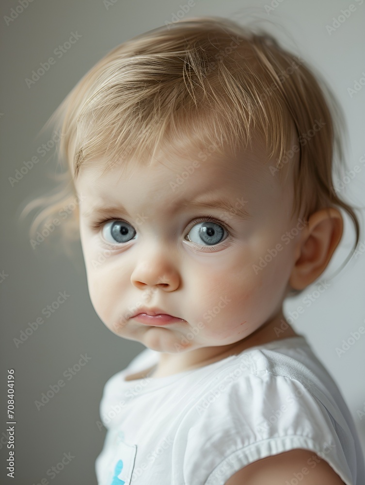 A portrait of a cute baby looking into the camera! A portrait of a cute baby looking into the camera!