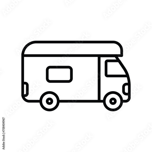 camper icon with white background vector stock illustration