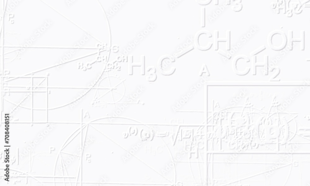 Fototapeta premium Relief image of a geometric shapes on white paper.