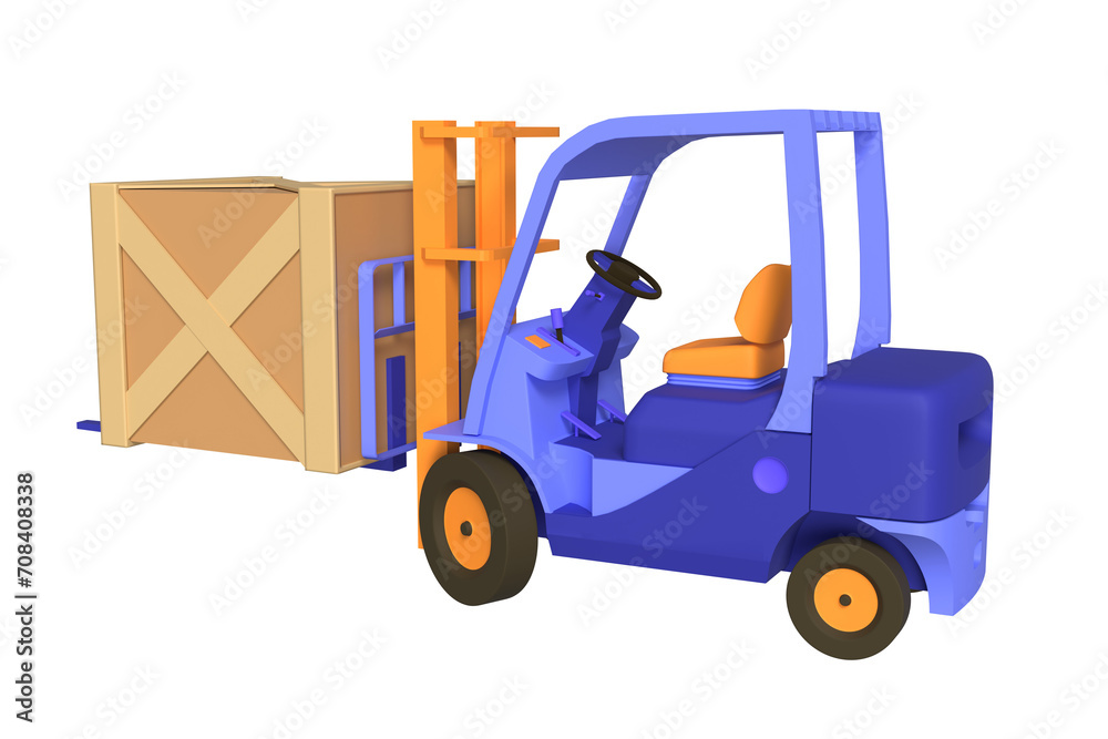 3d forklift used to lift and move materials. 3d rendering 3d forklift used to lift and move materials. 3d rendering