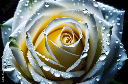 rose with water drops. 