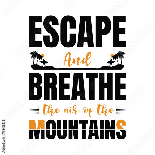 mountain t shirt graphic design, hand drawn line style with digital color, vector illustration