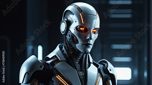 artificial intelligence humanoid android futuristic concept photo